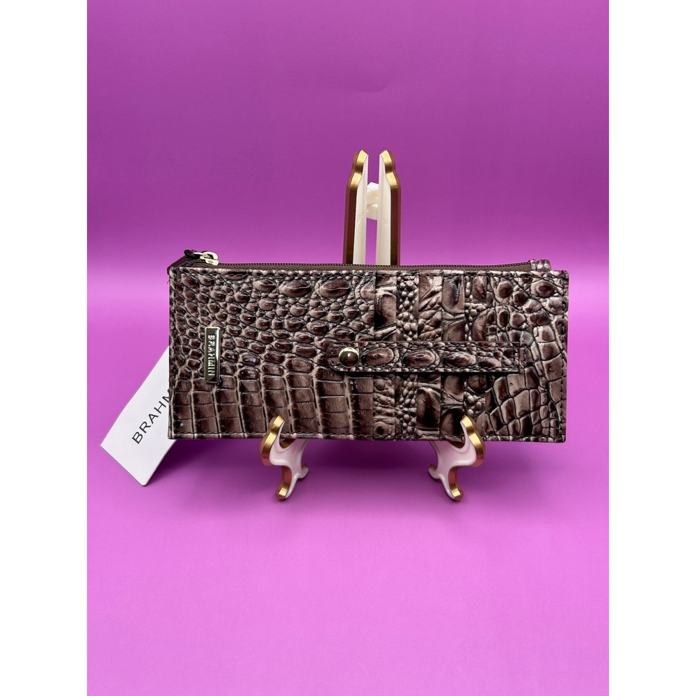 BRAHMIN Melbourne Collection Credit Card Wallet Smokey Taupe - Picture 2 of 11